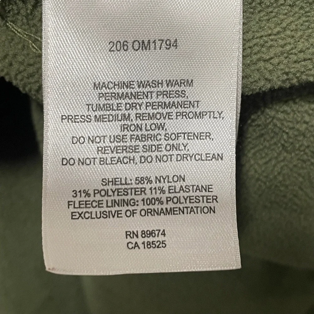 Mountain Hardwear Men's Fleece Lined Soft Shell Jacket Olive Green Size L‎ - Picture 11 of 11